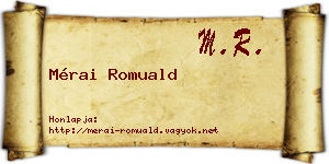 Mérai Romuald névjegykártya